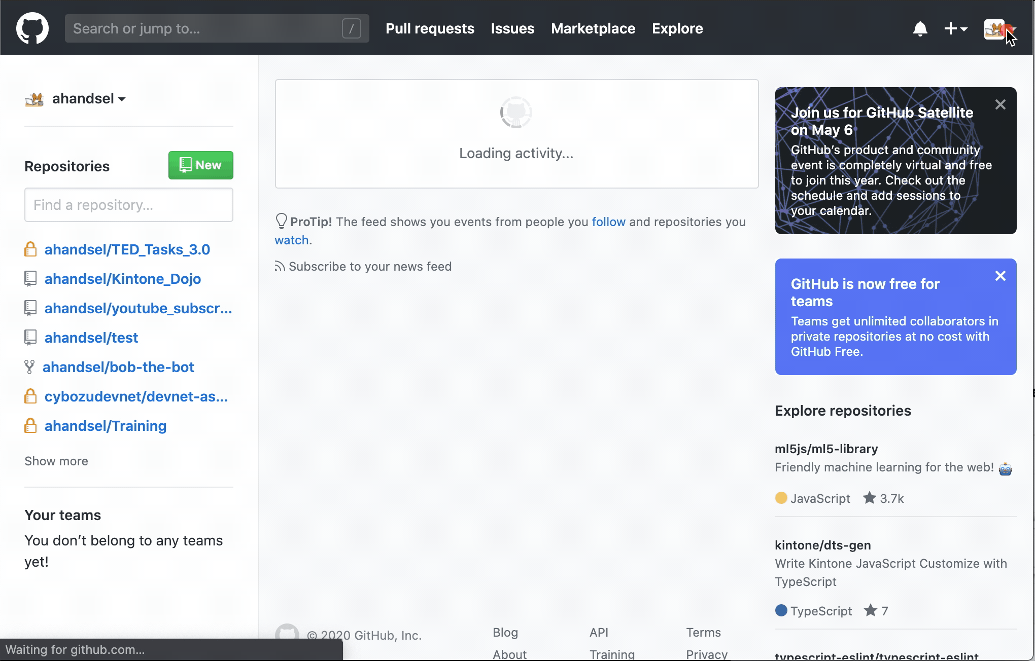 Creating new GitHub Access Token Demo