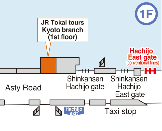 Map: Kyoto station's 1st floor branch